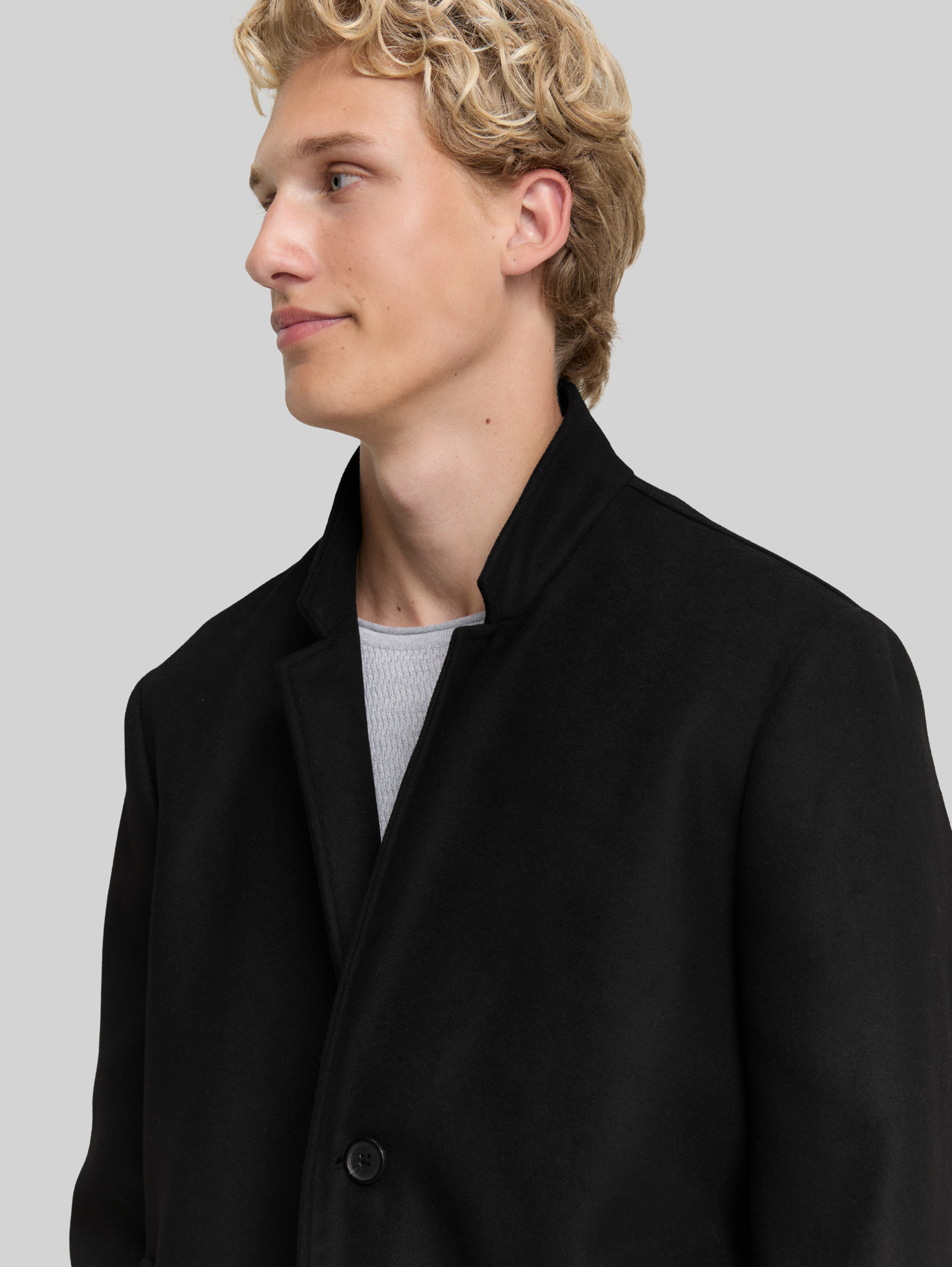 Wool-look coat in black by Tom Tailor