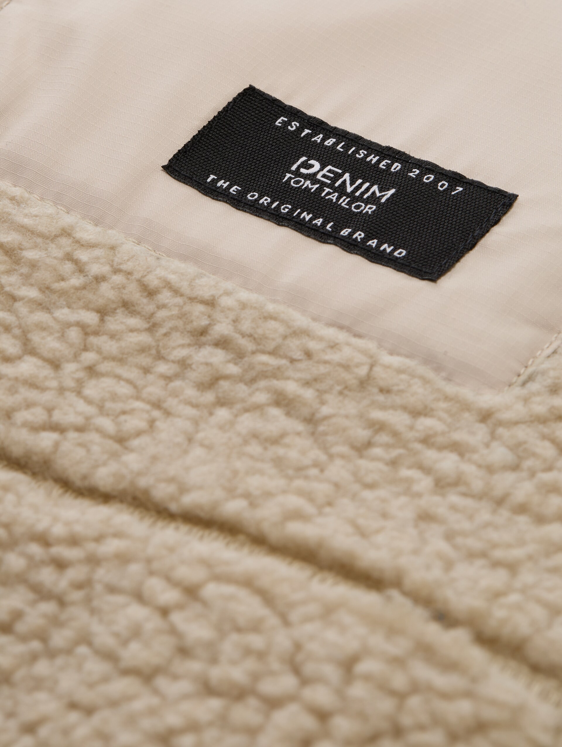 Teddy jacket with stand-up collar - Cashew Beige - Product detail view