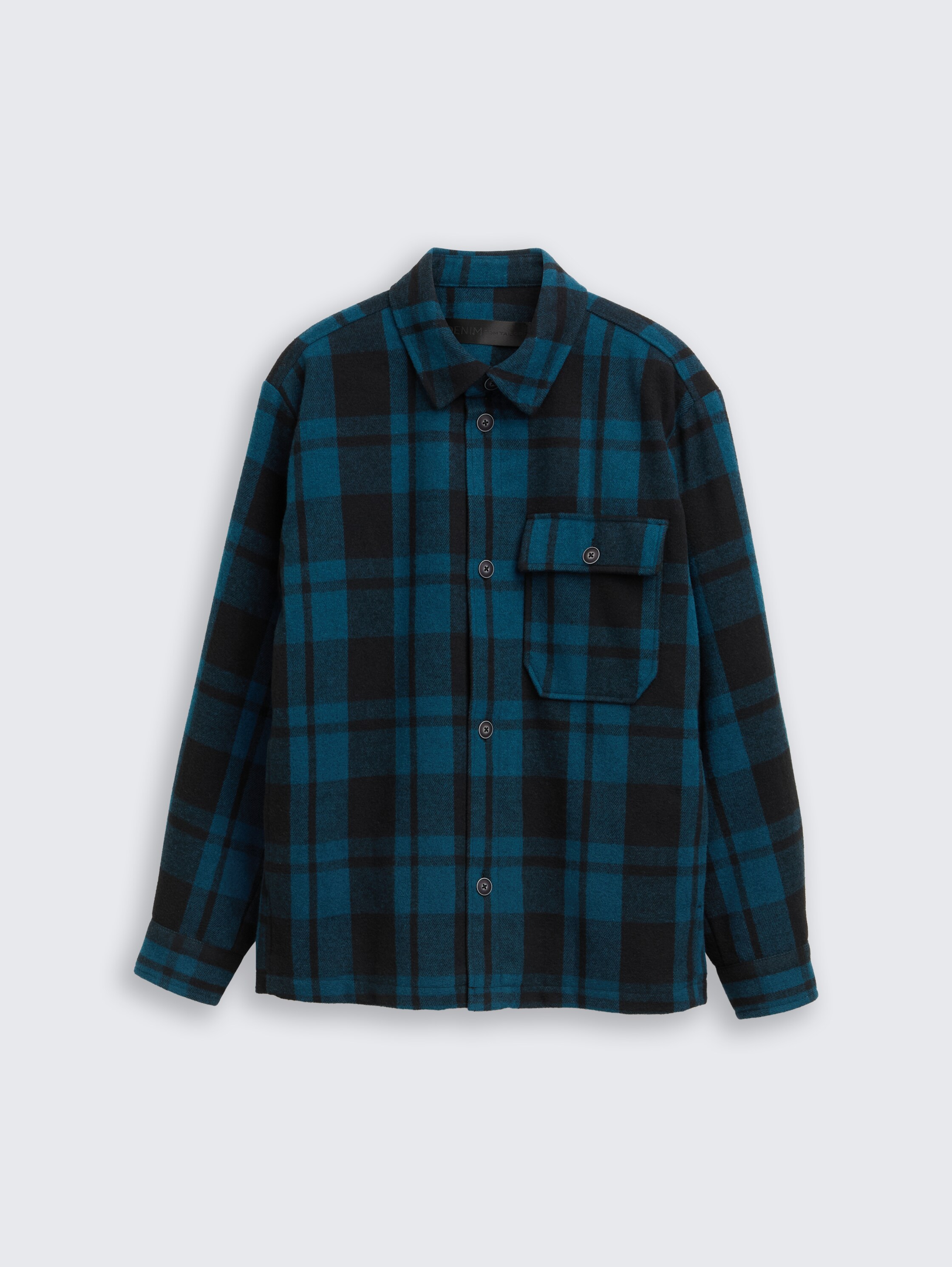 Overshirt jacket in wool look - deep_pond_green_dark_check - 