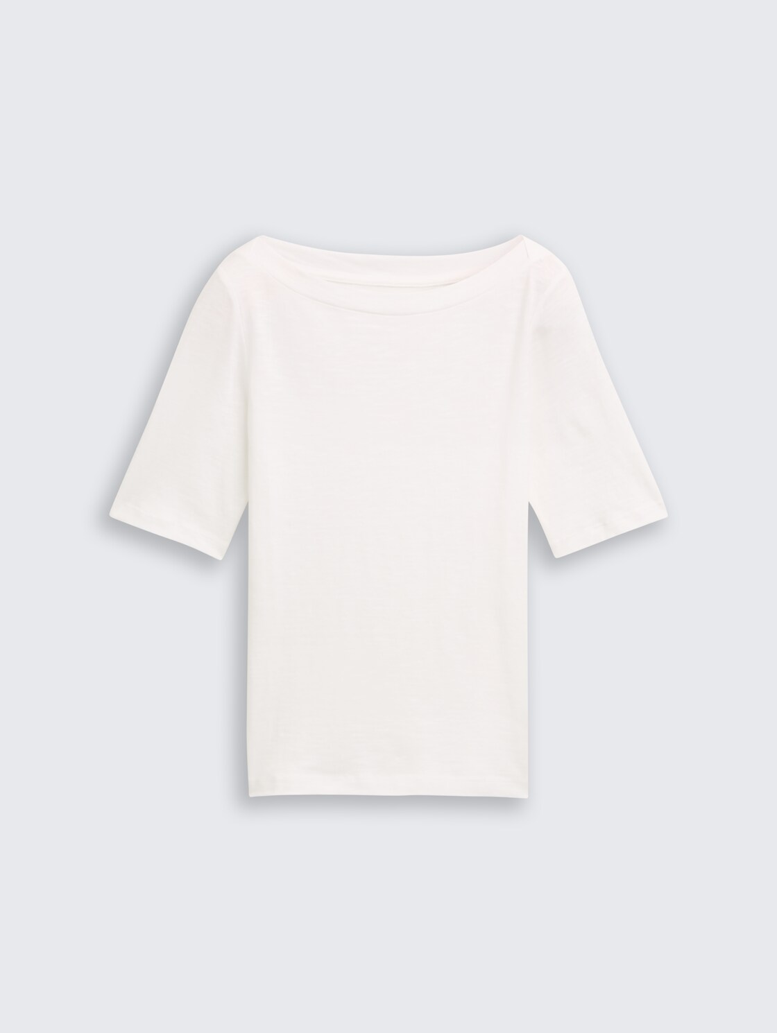 T-shirt with boat neckline - Whisper White - Front product view