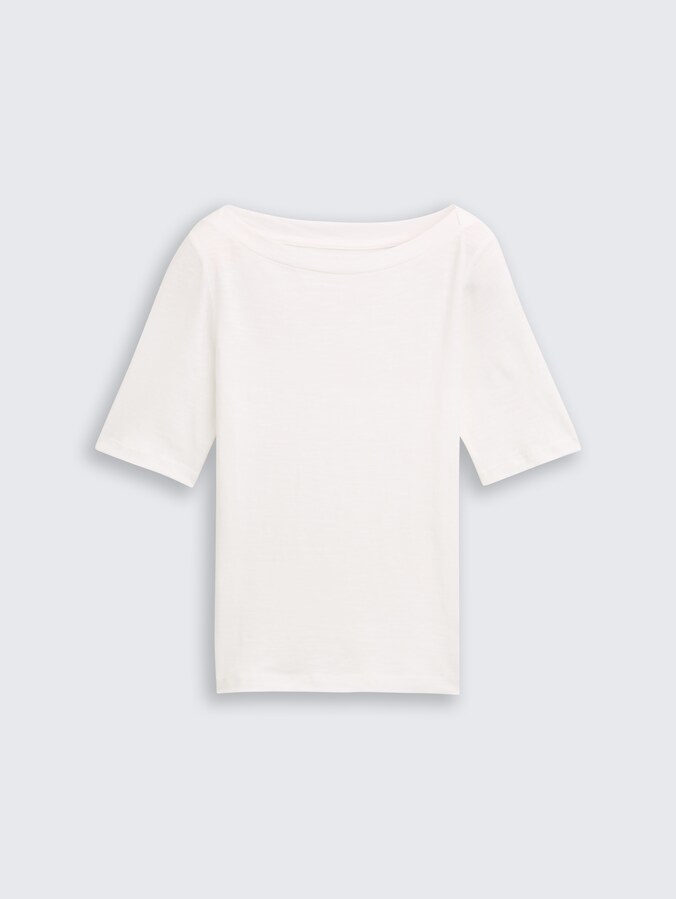 T-shirt avec encolure en U par Women, Whisper White