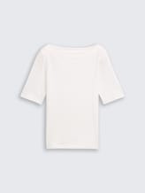 T-shirt à encolure bateau - Whisper White - Vue de face du produit