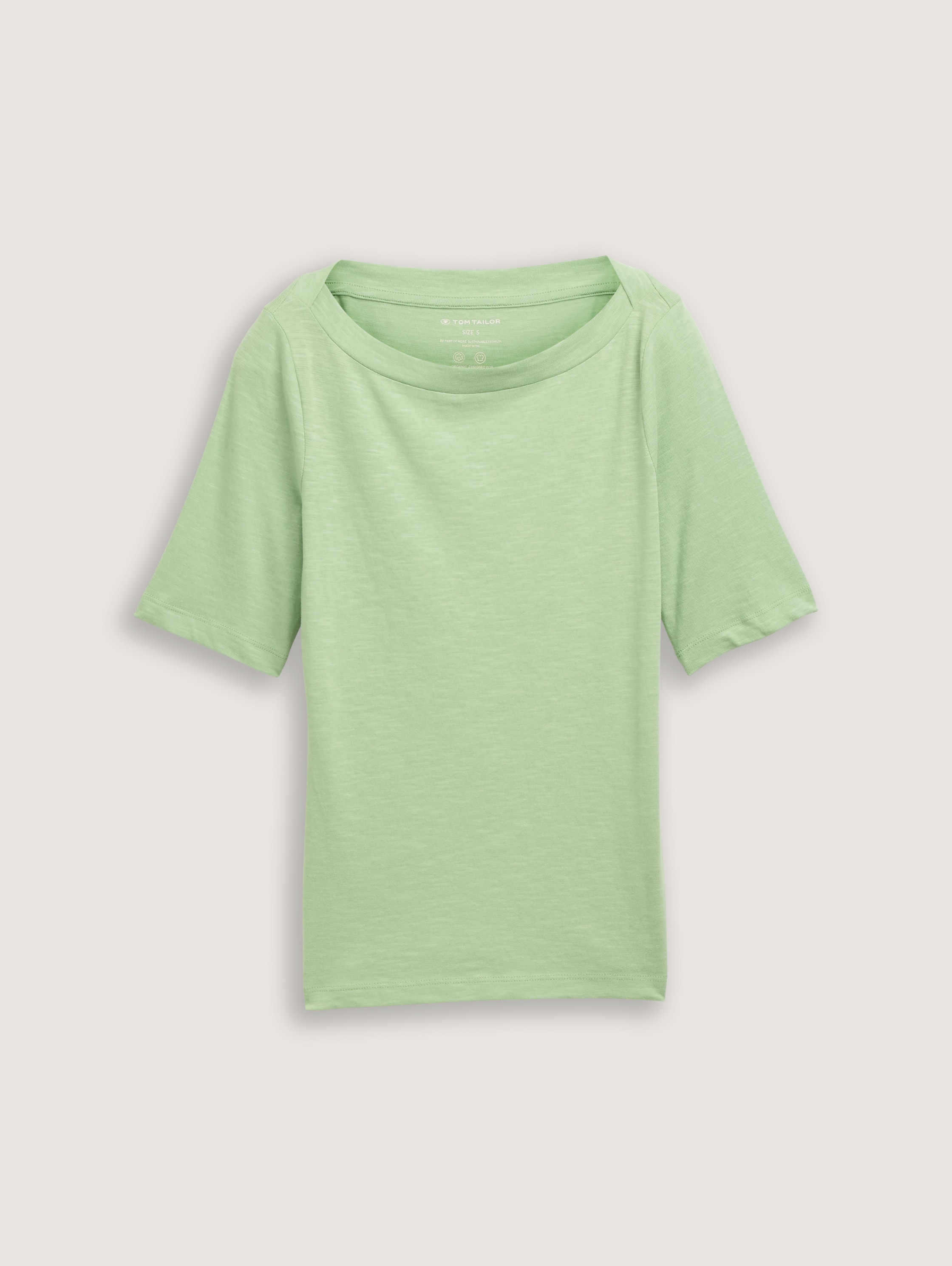 T-Shirt mit U-Boot-Ausschnitt - true_green - 