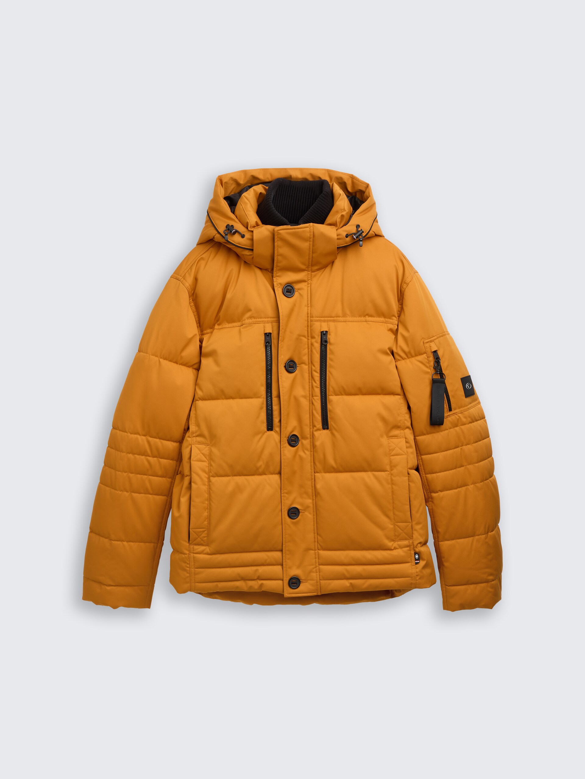 Puffer-Jacke mit abnehmbarer Kapuze - Peanut Butter Brown - Vorder-Produkt-Ansicht