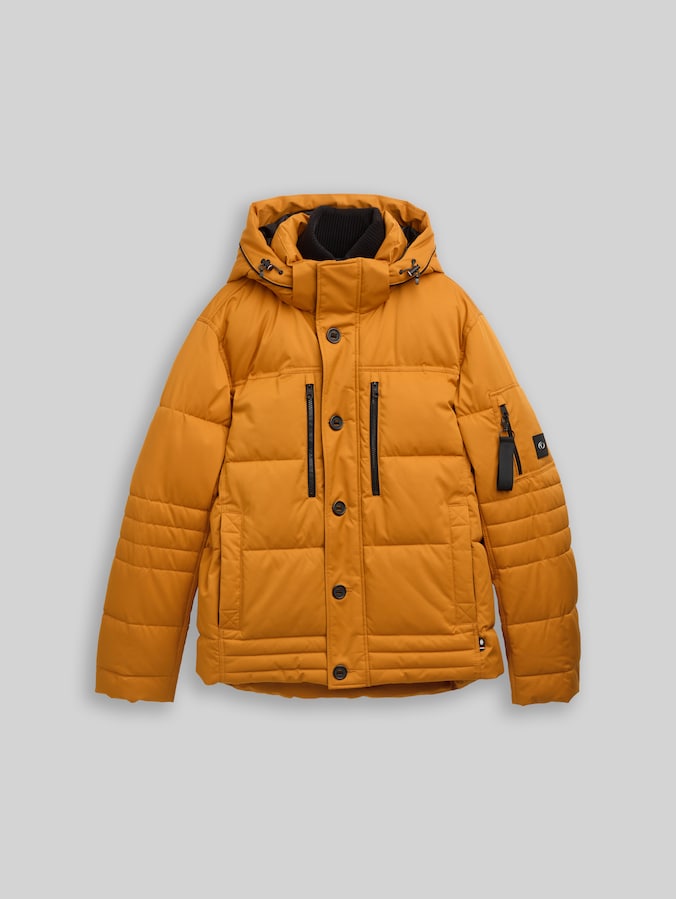 Puffer-Jacke mit abnehmbarer Kapuze von Men, Peanut Butter Brown