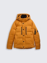 Puffer-Jacke mit abnehmbarer Kapuze - Peanut Butter Brown - Vorder-Produkt-Ansicht