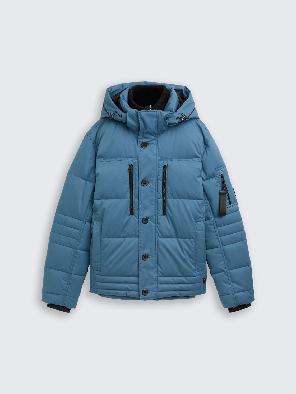 Puffer-Jacke mit abnehmbarer Kapuze - real teal blue - Vorder-Produkt-Ansicht