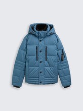 Veste tampon avec capuche amovible - real teal blue - Vue de face du produit