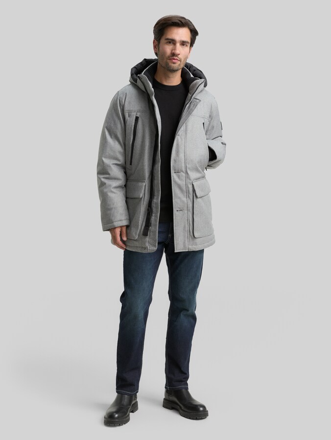 Arctic Parka mit abnehmbarer Kapuze von Men, grey melange herringbone
