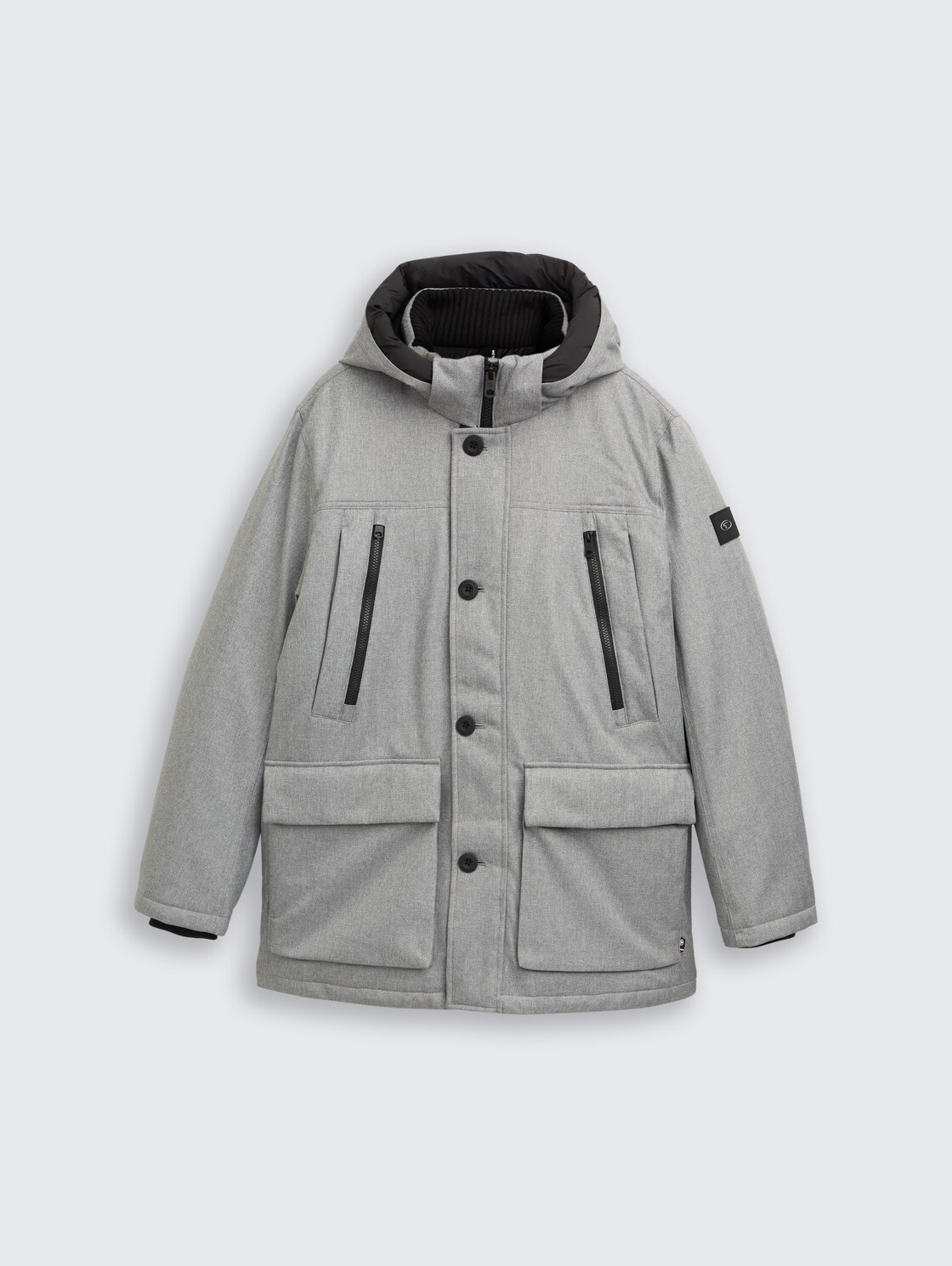 Arctic Parka mit abnehmbarer Kapuze - grey melange herringbone - Vorder-Produkt-Ansicht
