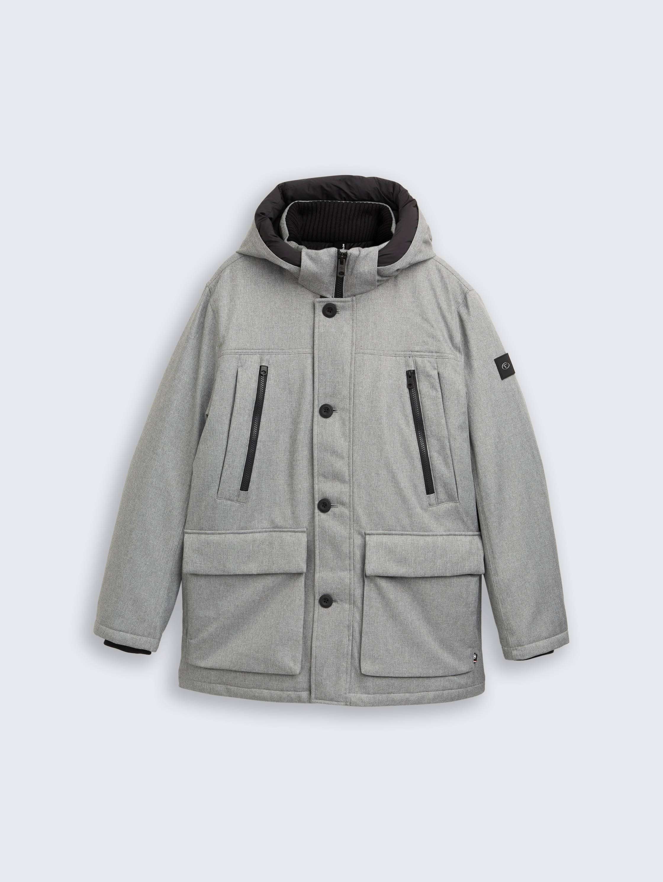 Arctic parka met afneembare capuchon - grey_melange_herringbone - 