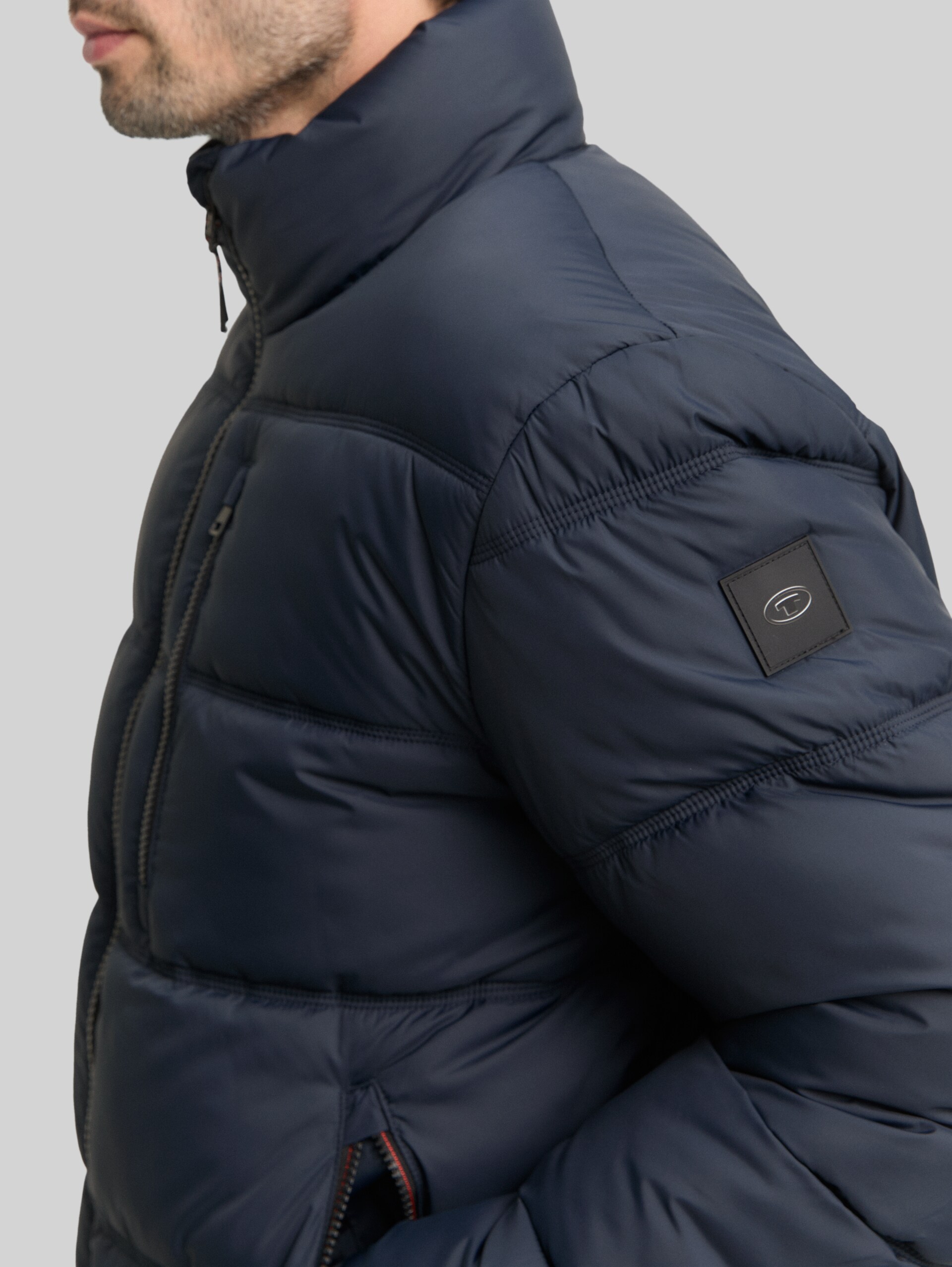 Puffer jacket made from water-repellent material - sky captain blue - Detail model view