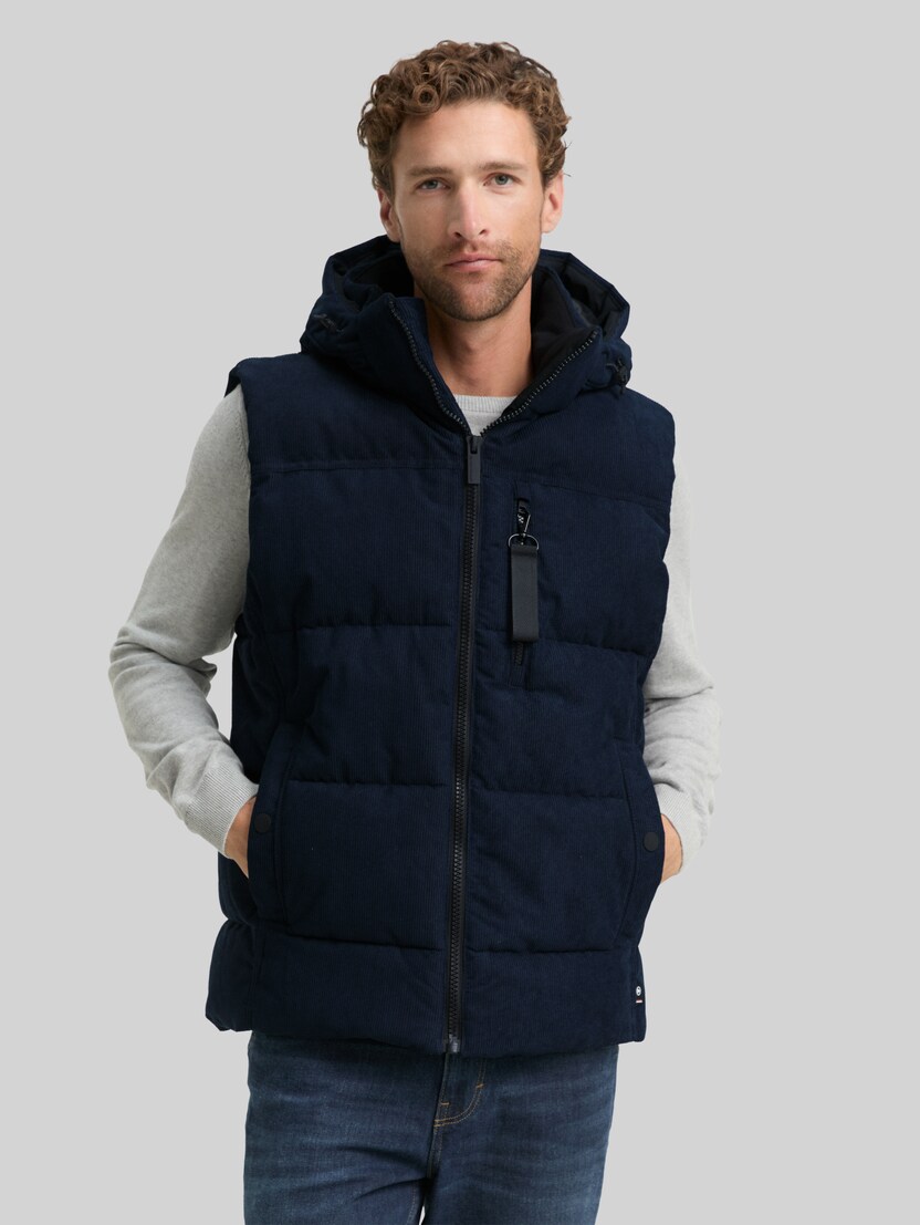 Puffer Weste mit abnehmbarer Kapuze von Men, sky captain blue