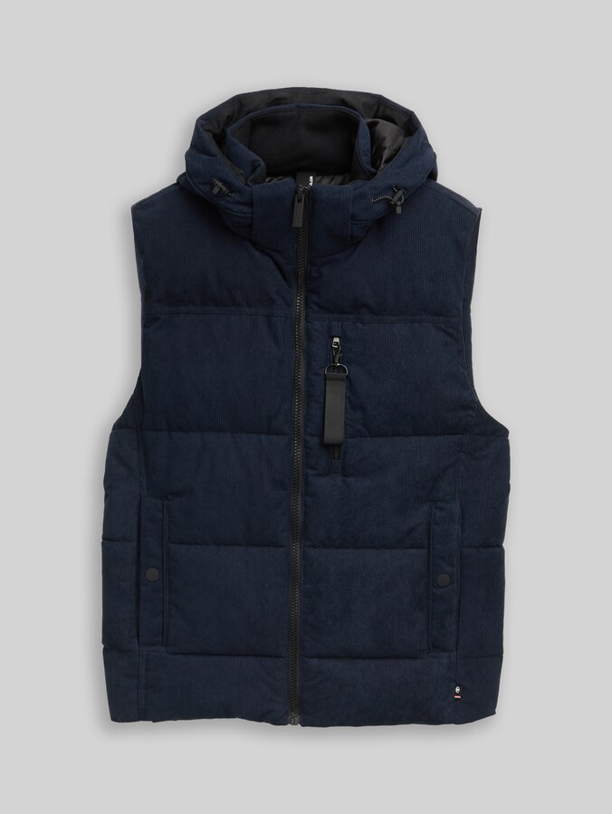 Puffer Weste mit abnehmbarer Kapuze von Men, sky captain blue