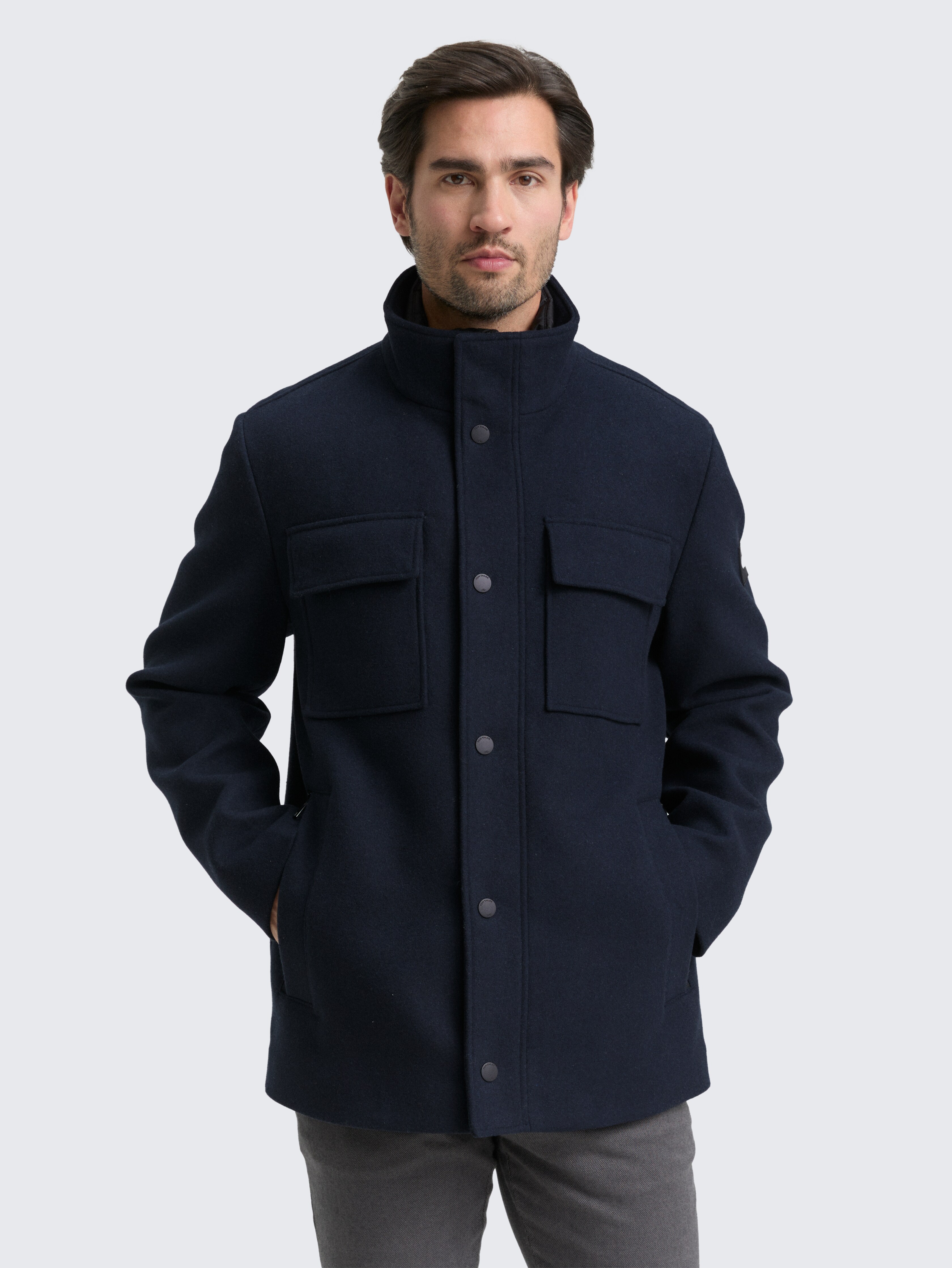 2-in-1 Wolljacke mit abnehmbarer Innenjacke von Men, sky captain blue