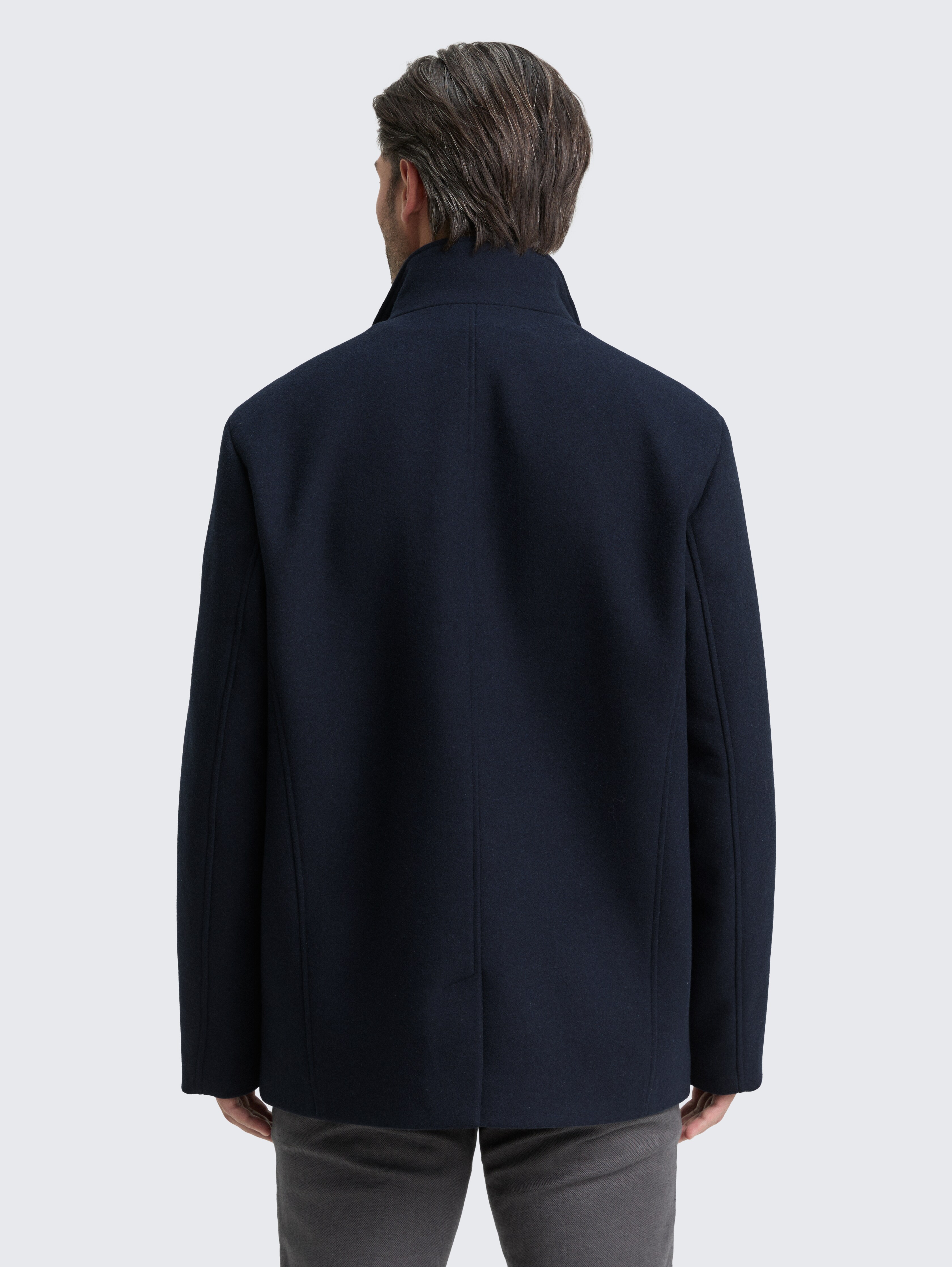 2-in-1 wool jacket with detachable inner jacket in blue by Tom Tailor
