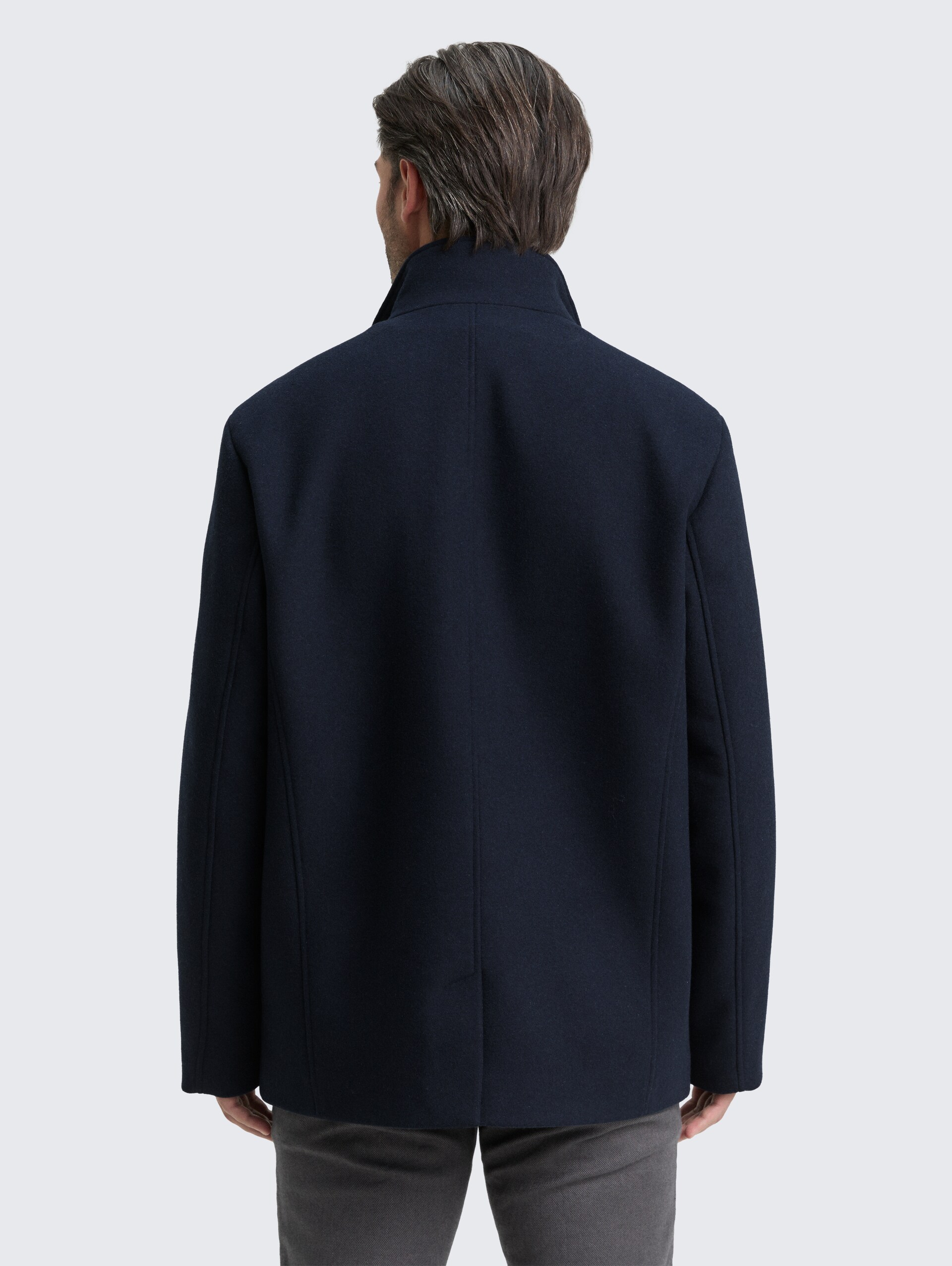 2-in-1 Wolljacke mit abnehmbarer Innenjacke - sky captain blue - Model-Rückansicht