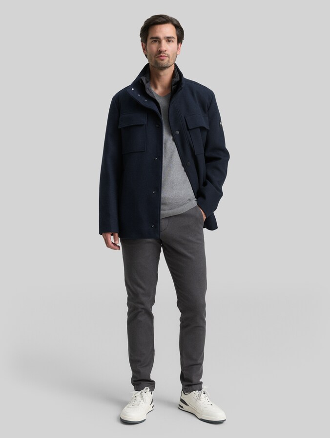 2-in-1 wollen jack met uitneembaar binnenjack door Men, sky captain blue
