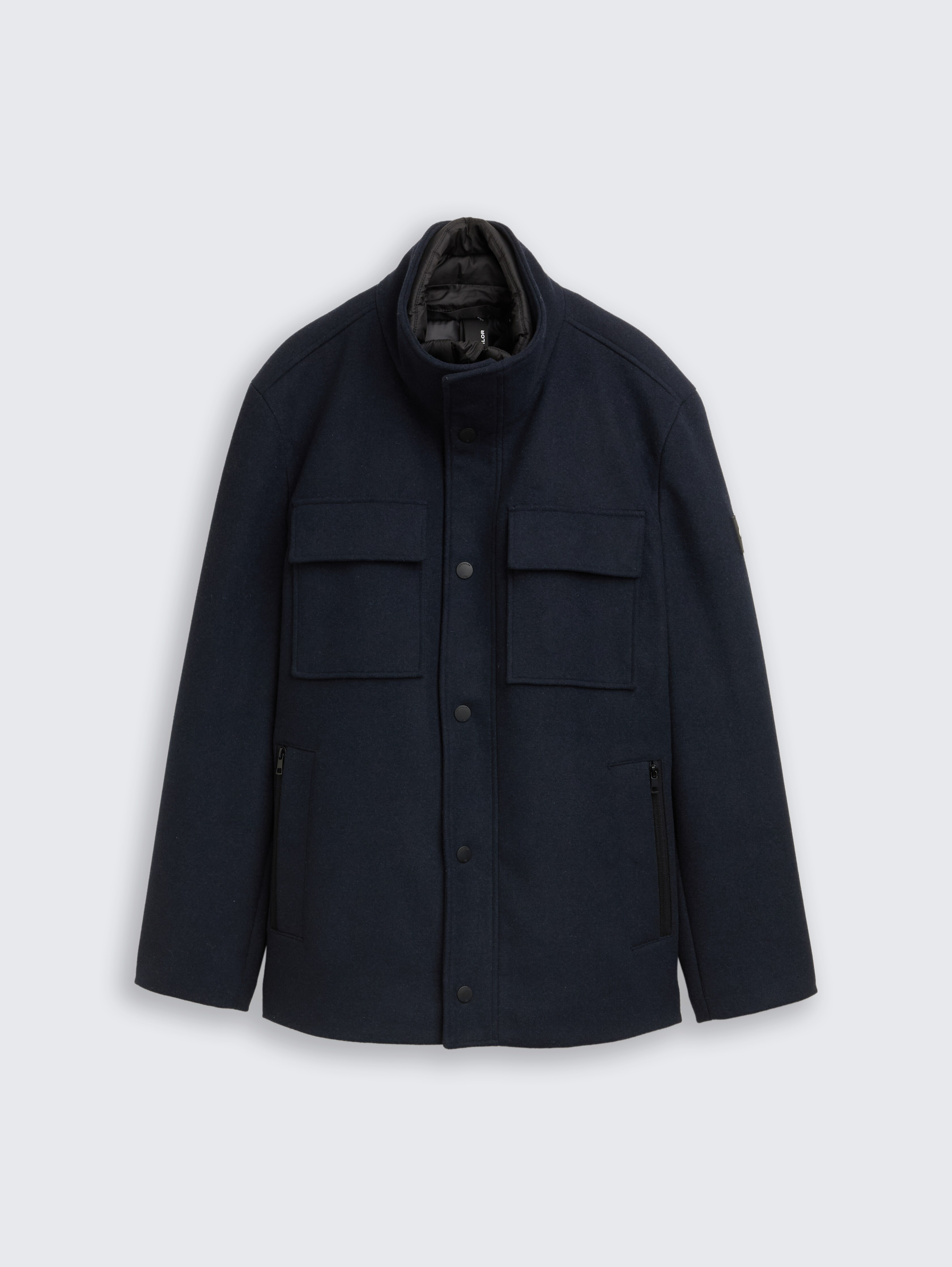 2-in-1 wool jacket with detachable inner jacket in blue by Tom Tailor