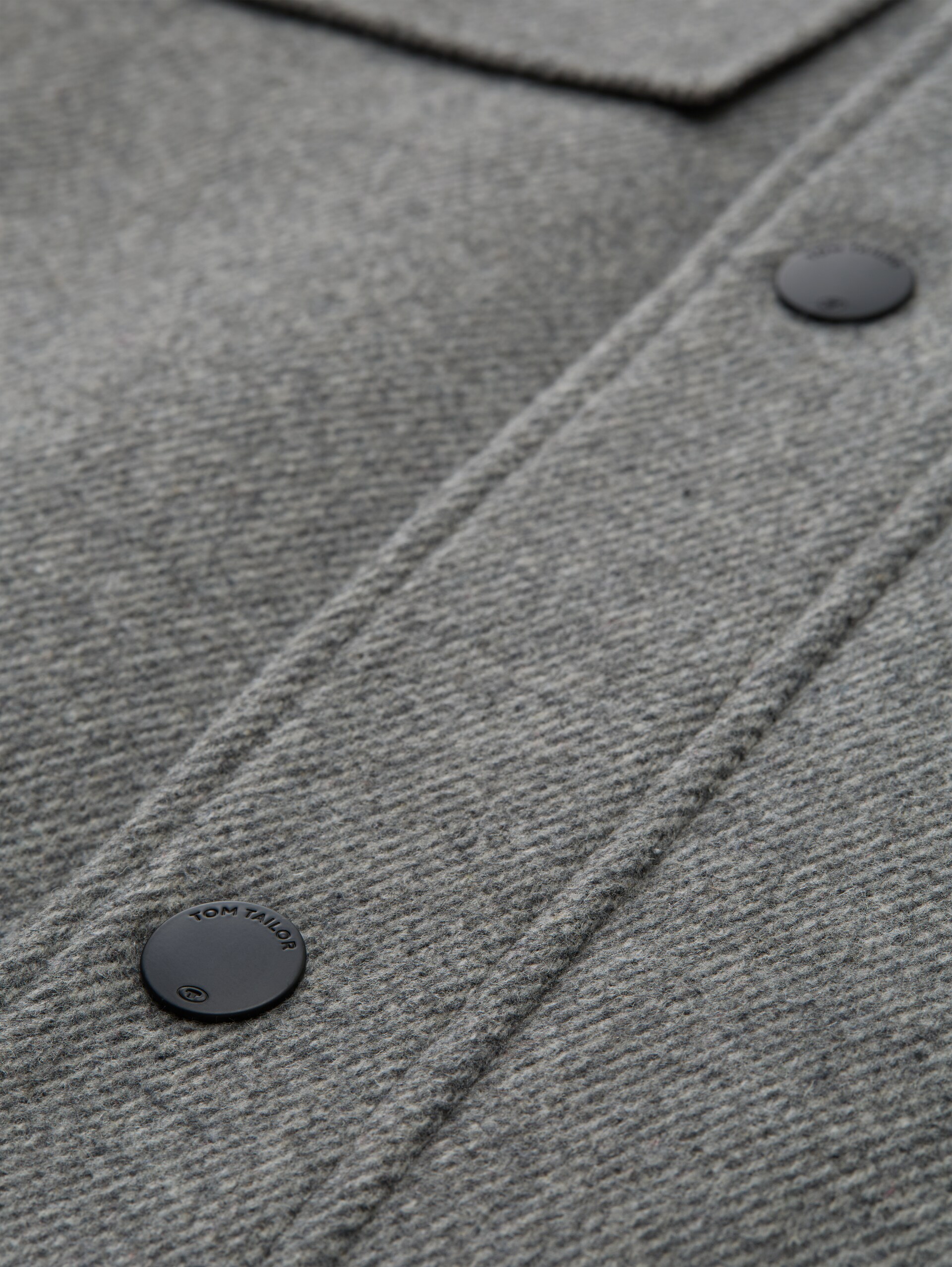 2-in-1 wollen jas met afneembare binnenjas - light stone grey wool twill - Detailaanzicht product