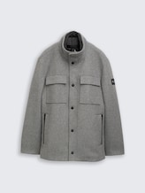 2-in-1 wollen jack met uitneembaar binnenjack - light stone grey wool twill - Product vooraanzicht
