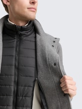 2-in-1 wollen jack met uitneembaar binnenjack - light stone grey wool twill - Detailaanzicht model