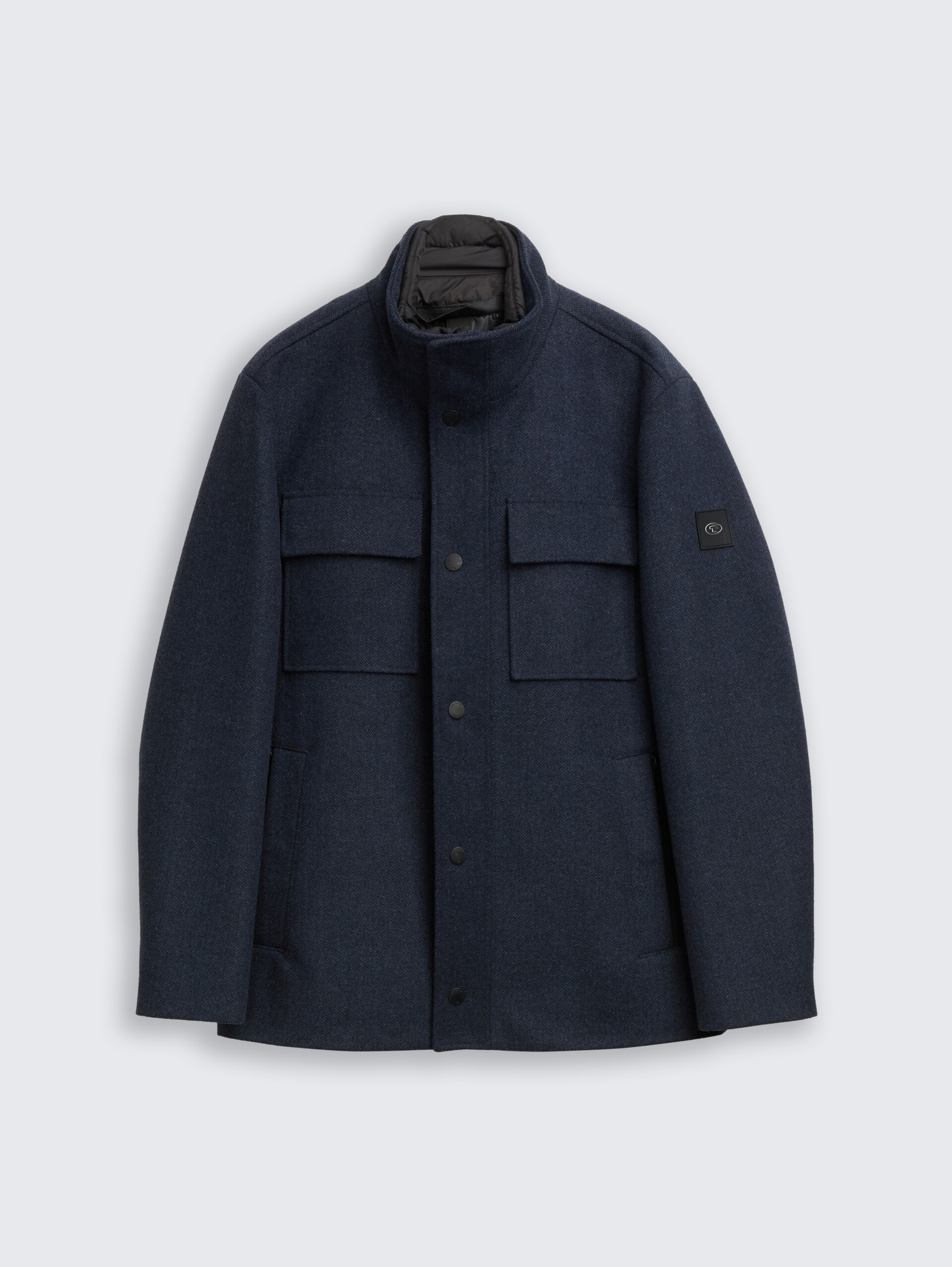 2-in-1 Wolljacke mit abnehmbarer Innenjacke - blue small herringbone - Vorder-Produkt-Ansicht