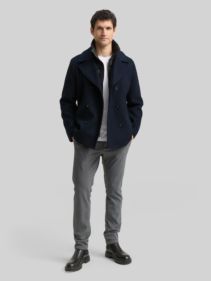 2-in-1 Wolljacke mit abnehmbarer Innenjacke von Men, sky captain blue