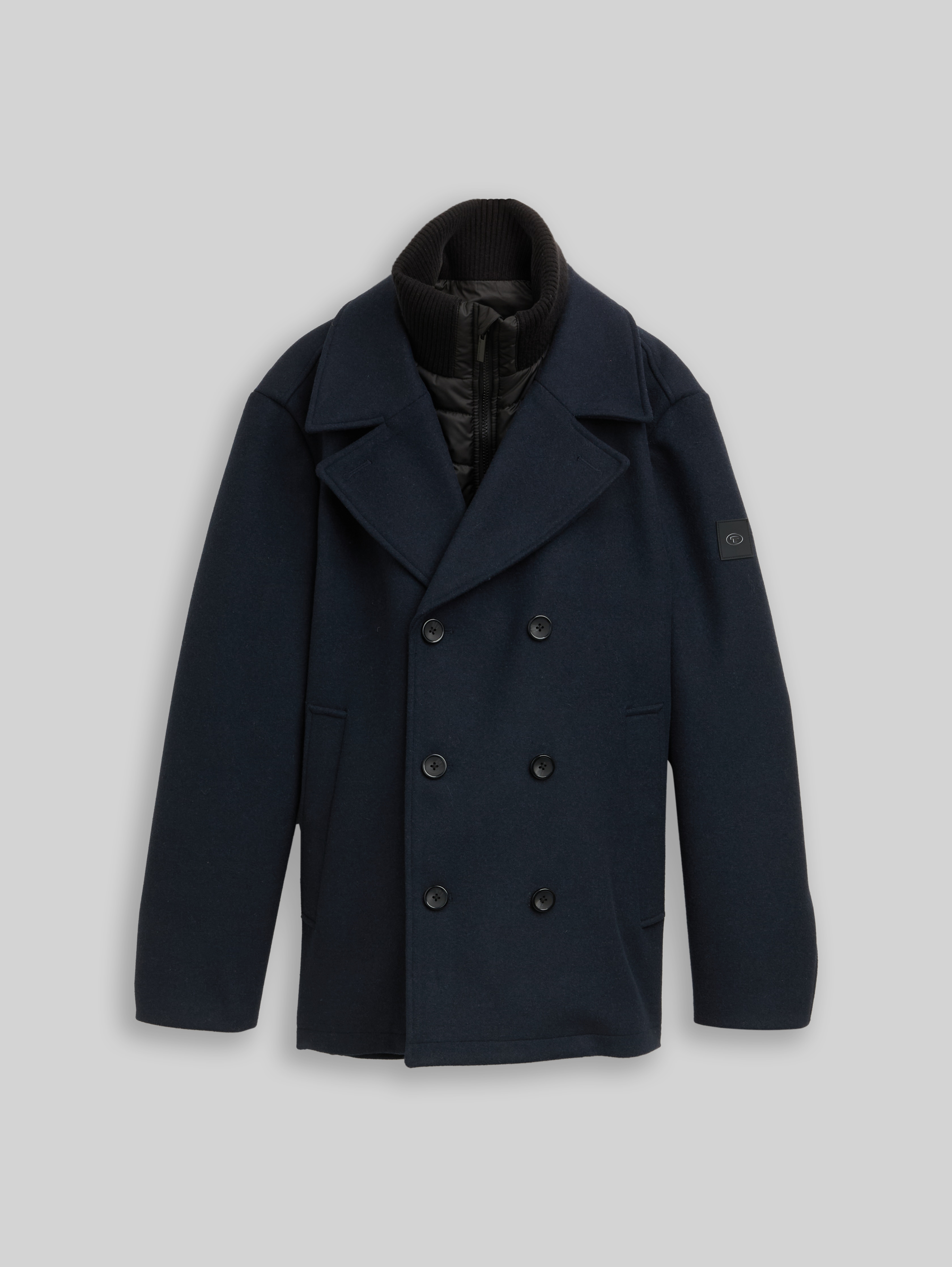 2-in-1 wool jacket with detachable inner jacket in blue by Tom Tailor
