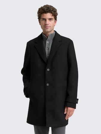 Wollmantel mit Reverskragen von Men, Black
