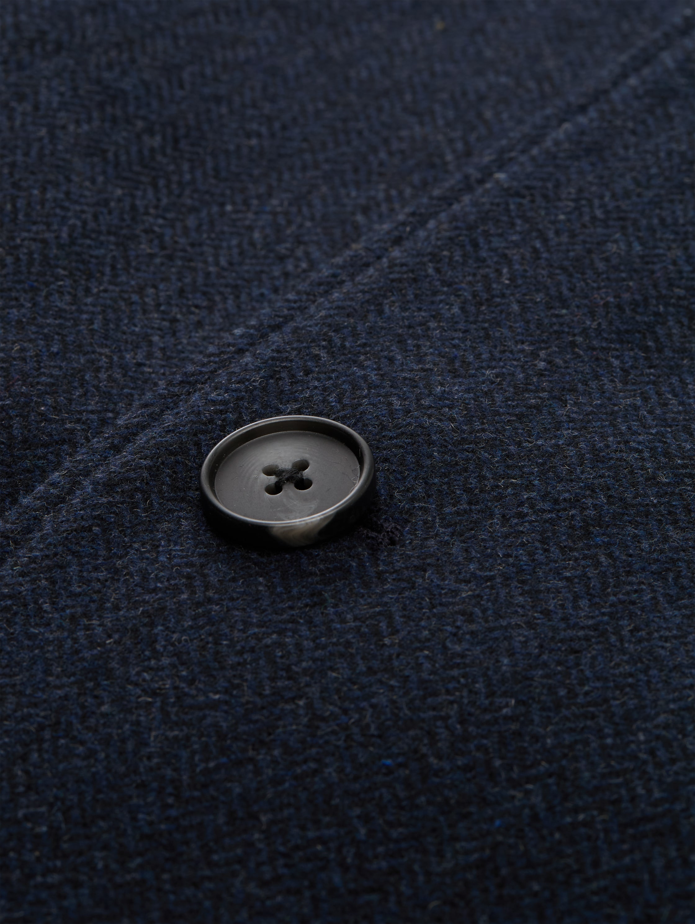 Wool coat with lapel collar - blue_small_herringbone - 