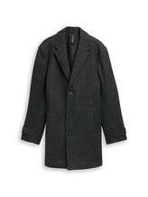 Ausgewählt, Wollmantel mit Reverskragen von Tom Tailor, schwarz