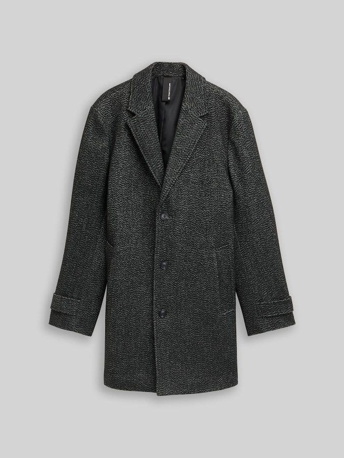 Manteau en laine avec col à revers par Men, fussy salt and pepper