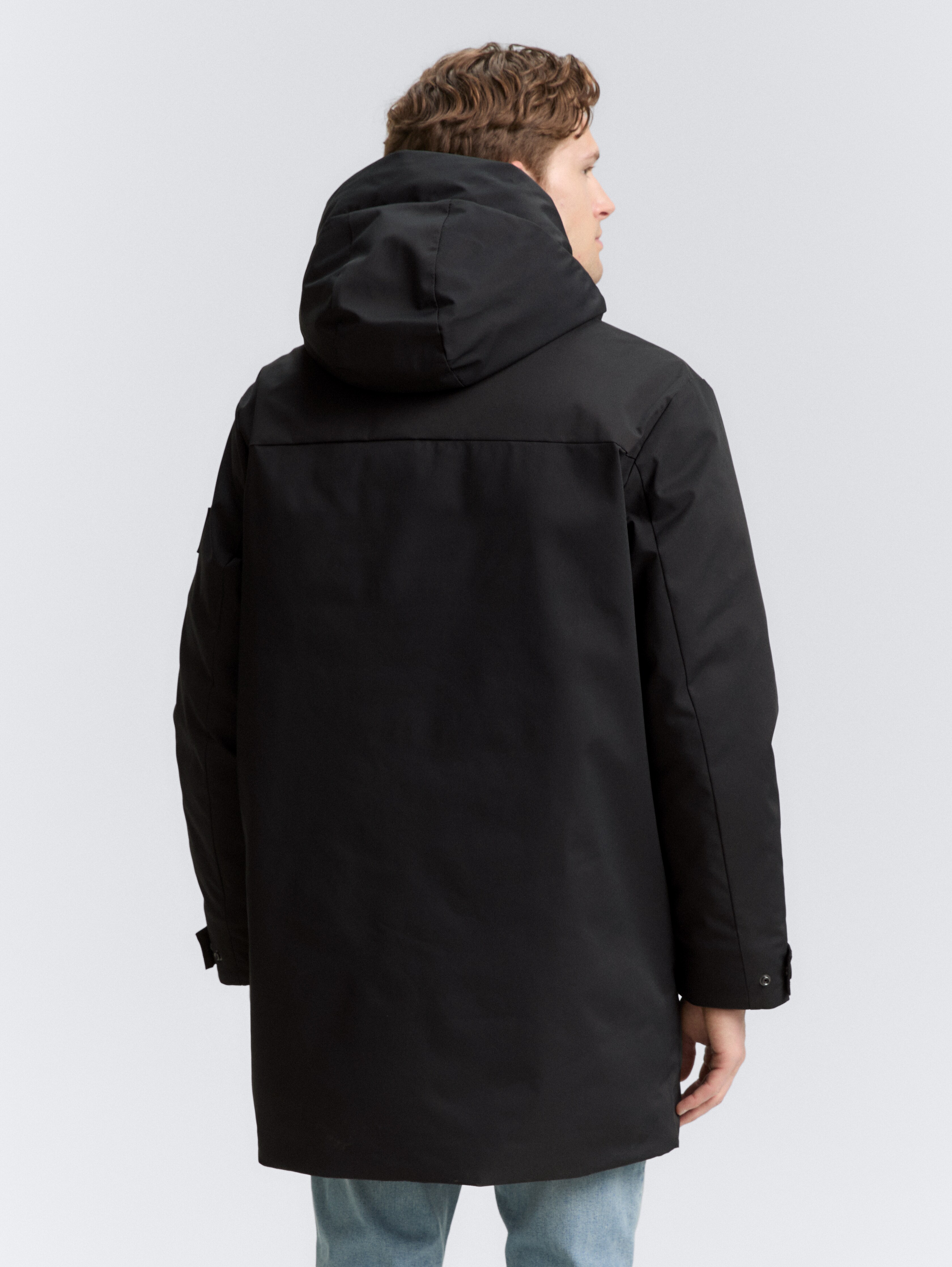 TT.PRO.TECH parka with detachable hood in black by Tom Tailor