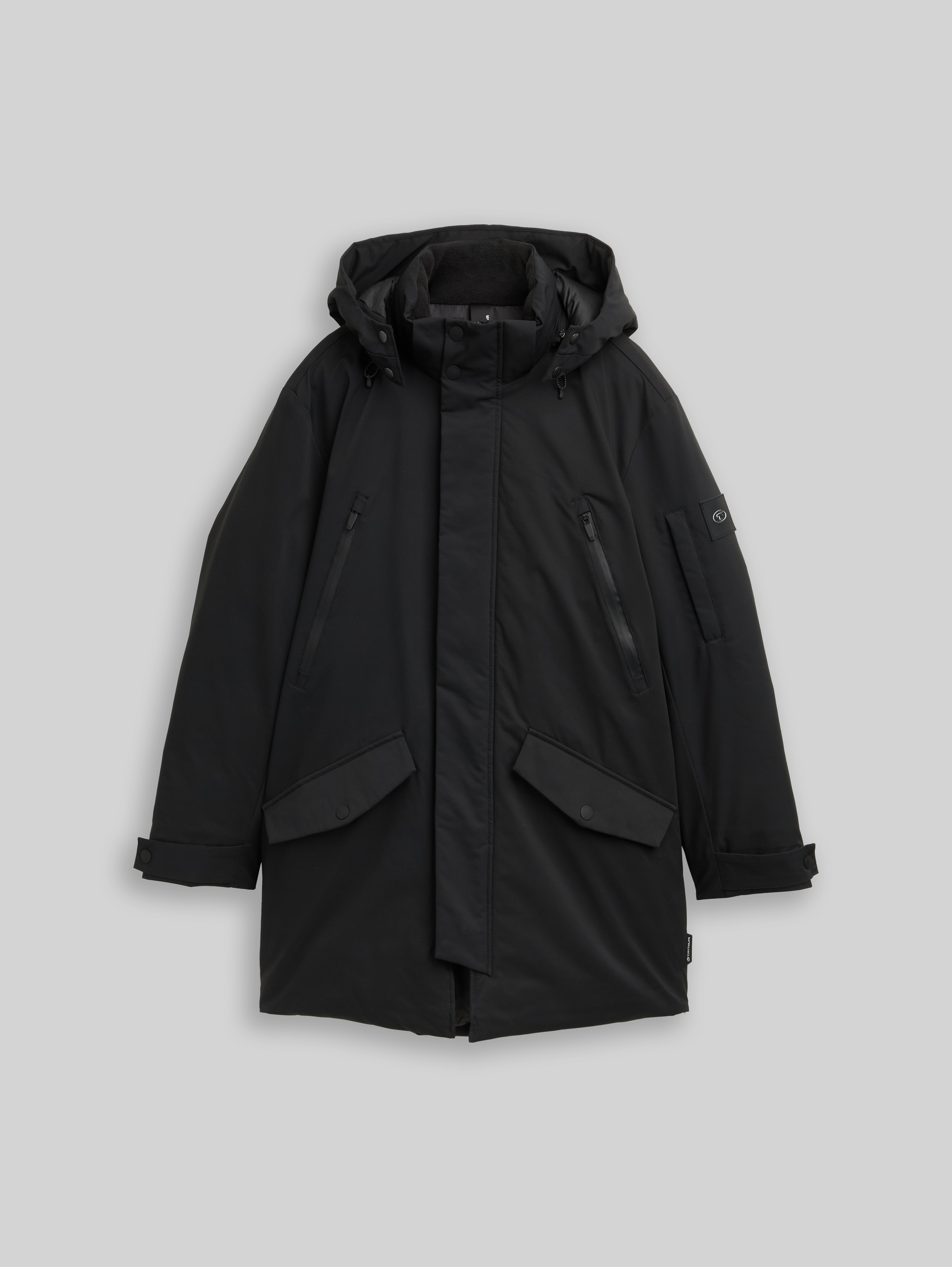 TT.PRO.TECH parka with detachable hood in black by Tom Tailor