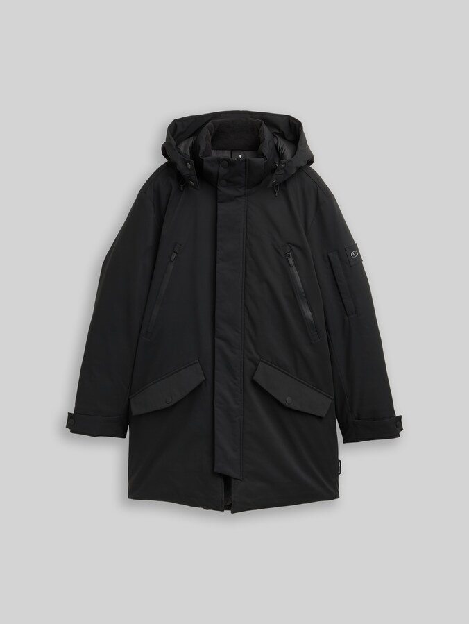 TT.PRO.TECH parka with detachable hood by Men, Black