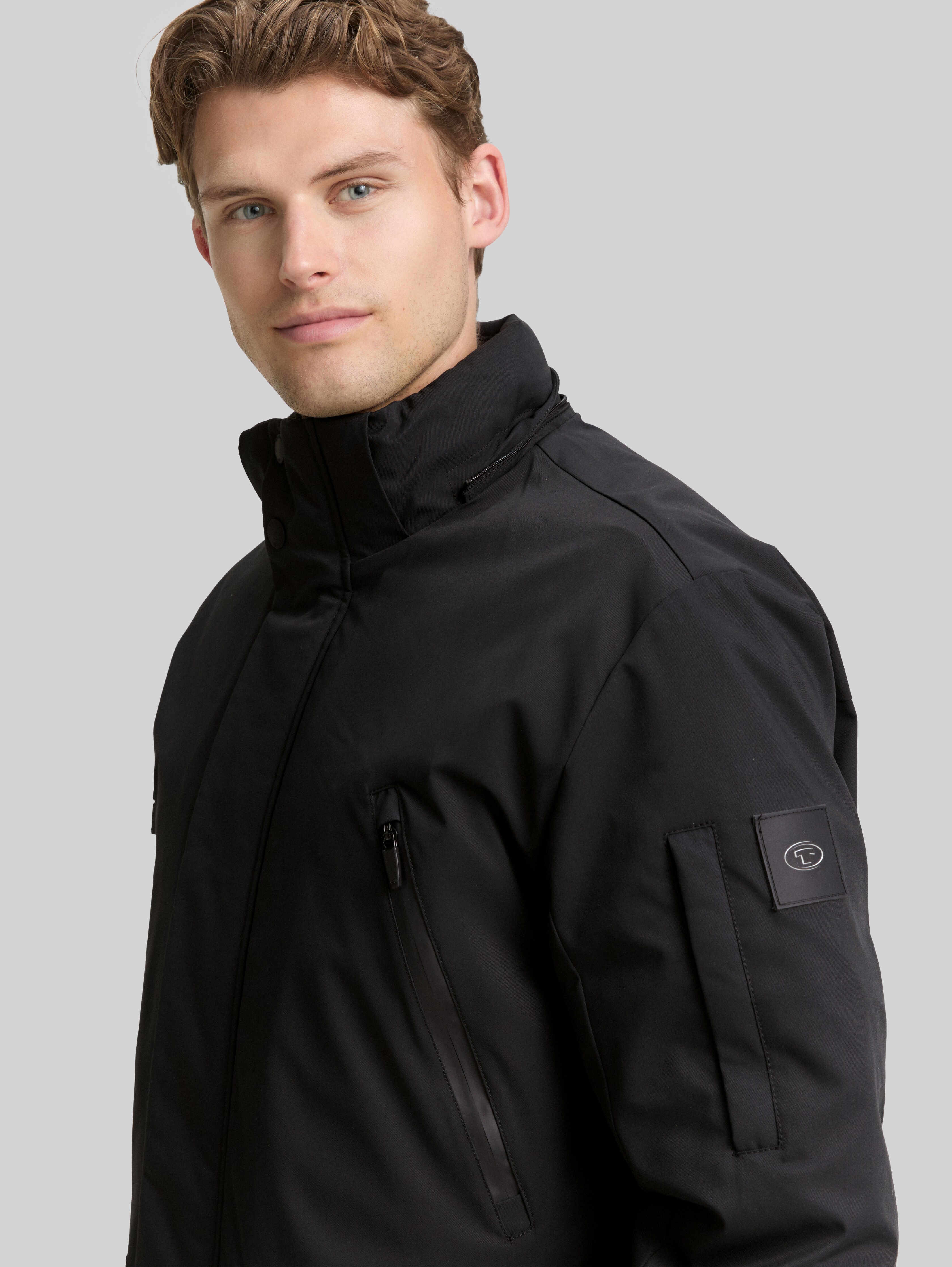 TT.PRO.TECH parka with detachable hood in black by Tom Tailor