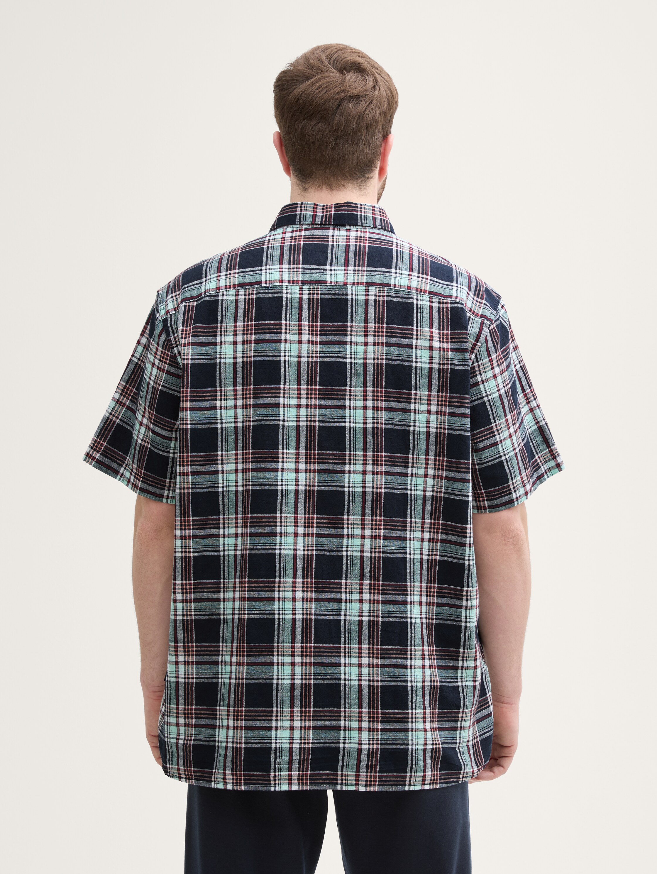 Plus Size - Regular Fit Kurzarmhemd mit Karomuster - navy_multicol_check - 