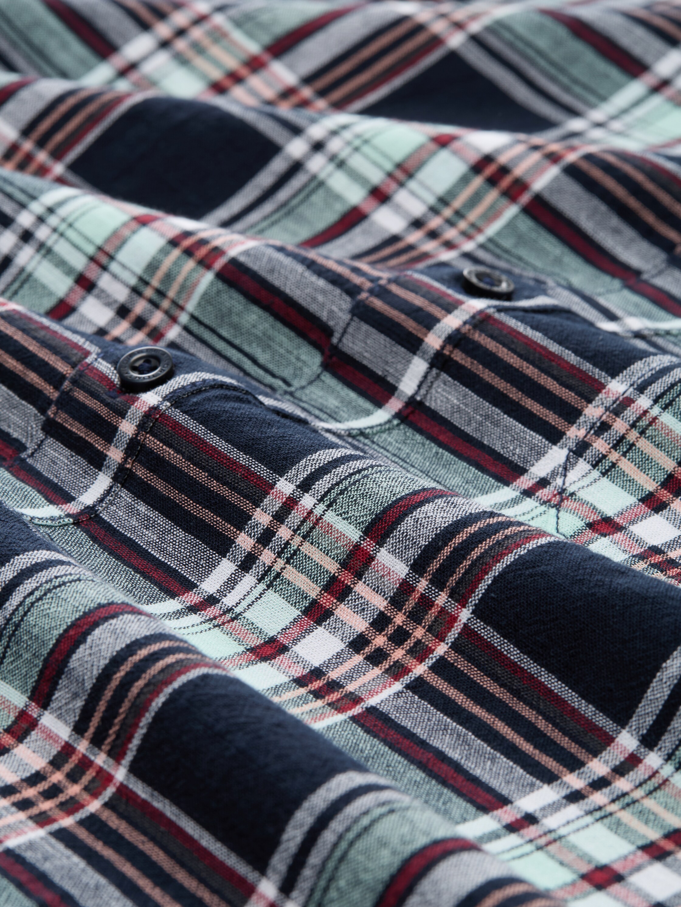 Plus Size - Regular Fit Kurzarmhemd mit Karomuster - navy_multicol_check - 