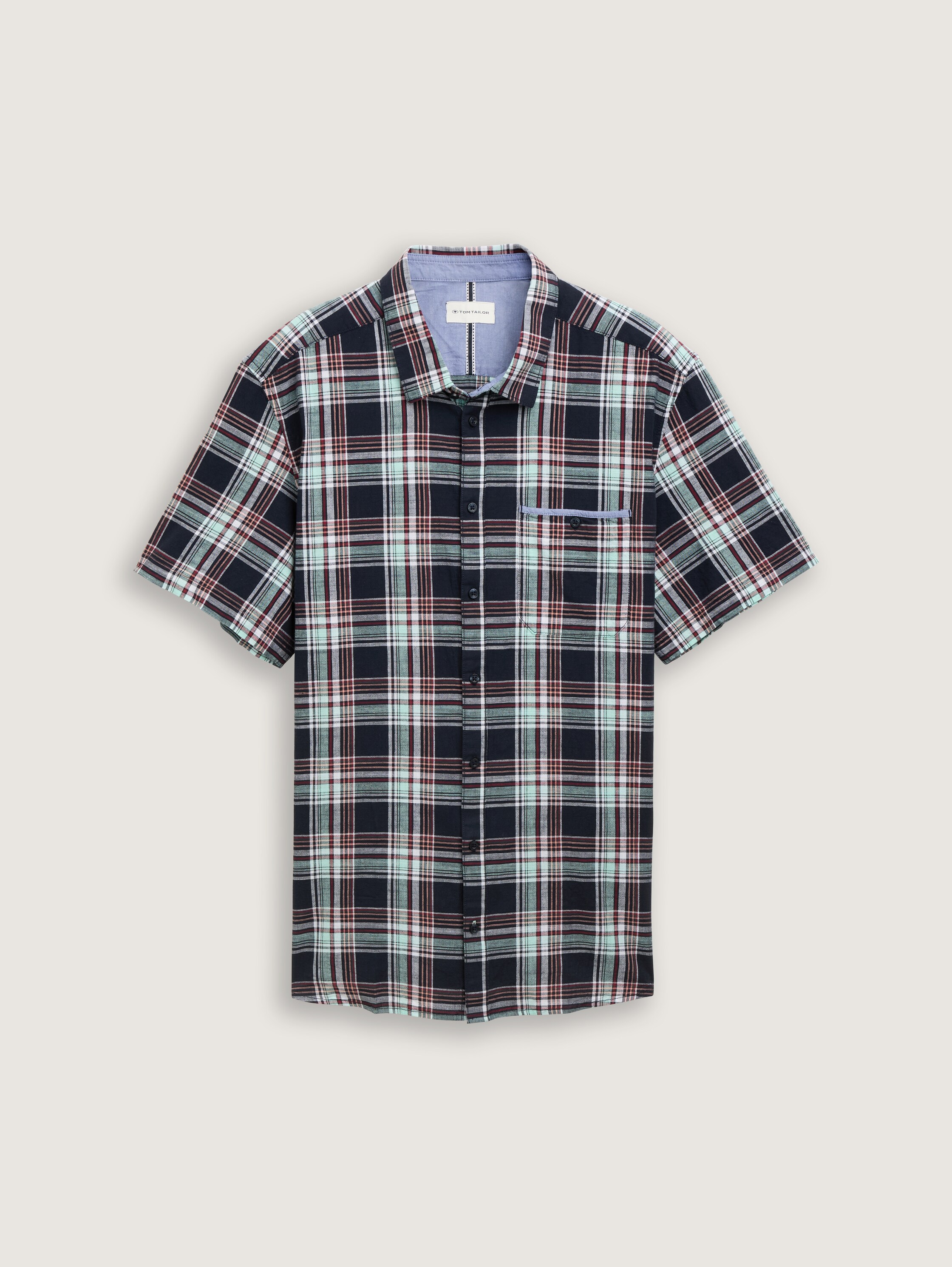 Plus Size - Regular Fit Kurzarmhemd mit Karomuster - navy_multicol_check - 