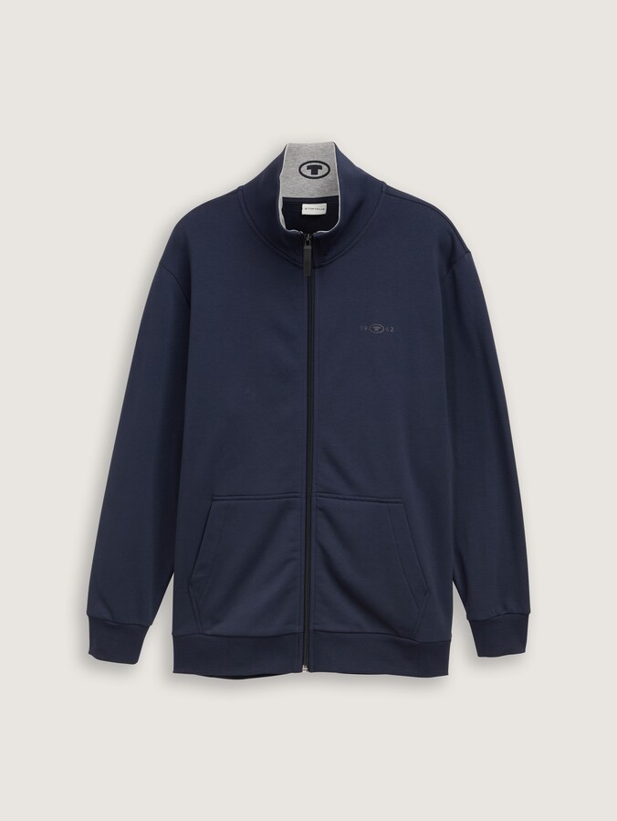 Plus Size - Sweatjacke mit Stehkragen von Men Plus Size, sky captain blue