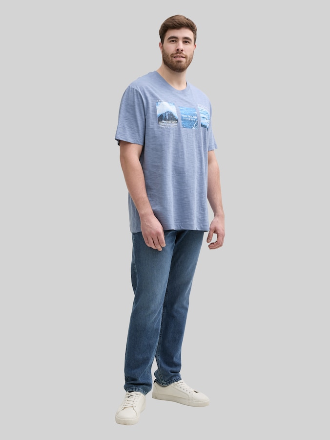 Plus Size - T-shirt avec imprimé photo par Men Plus Size, dove blue
