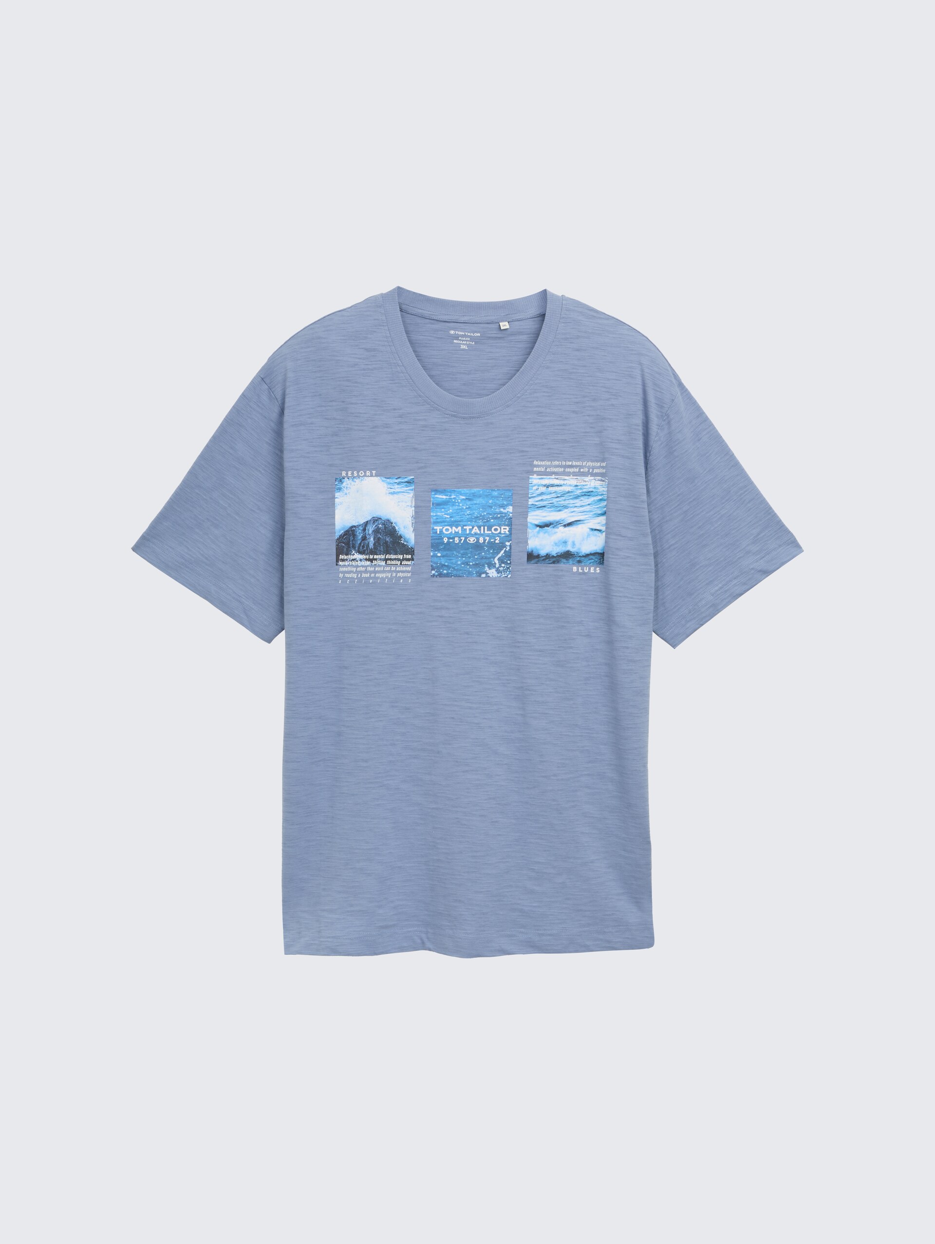 Plus Size - T-Shirt mit Foto-Print - dove blue - Vorder-Produkt-Ansicht