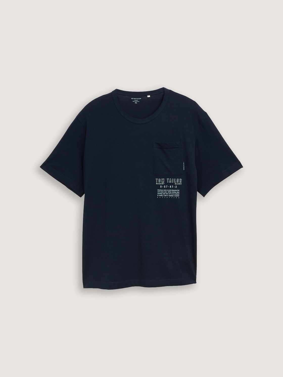 Plus Size - T-Shirt mit Brusttasche - sky captain blue - Vorder-Produkt-Ansicht