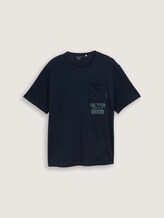 Plus Size - T-shirt met borstzak - sky captain blue - Product vooraanzicht