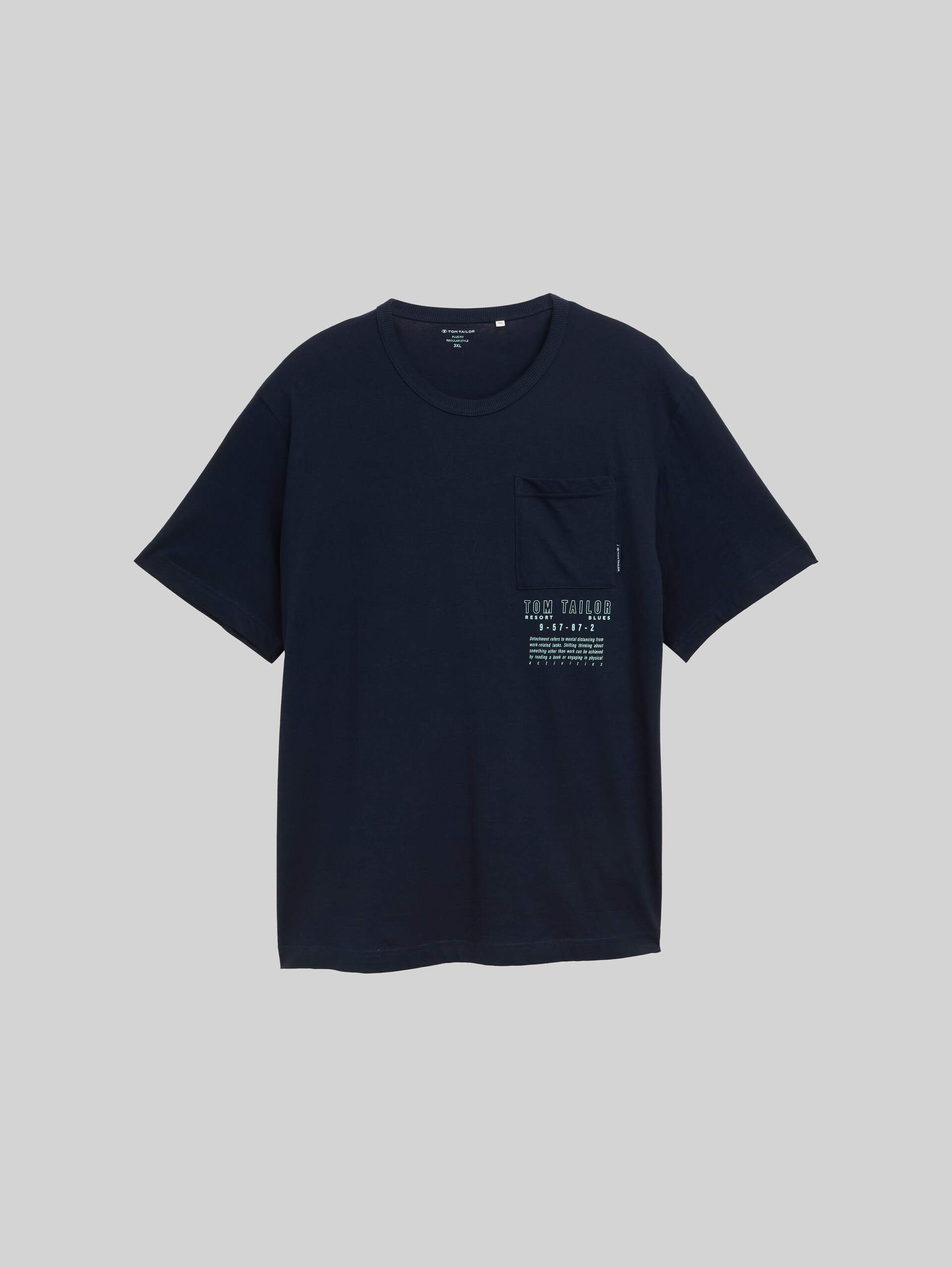 Plus - T-shirt with a chest pocket - sky captain blue - Front product view