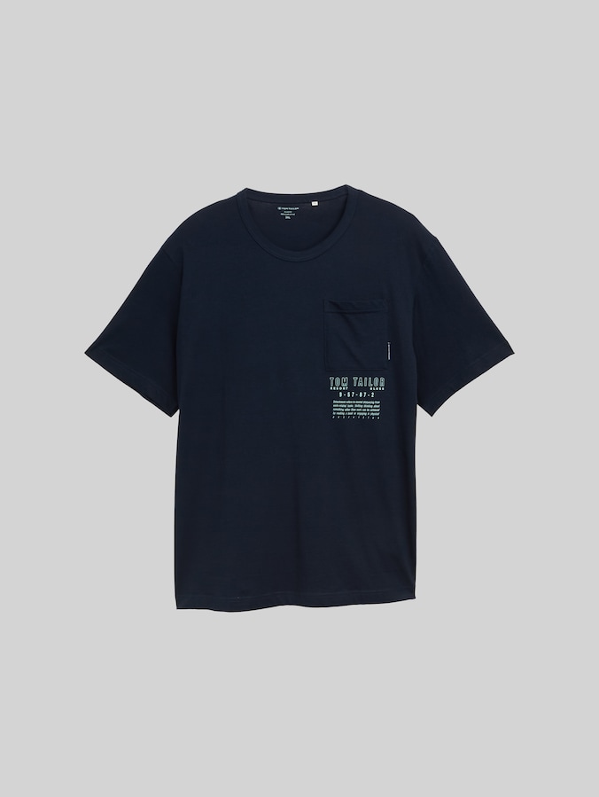 Plus Size - T-Shirt mit Brusttasche von Men Plus Size, sky captain blue