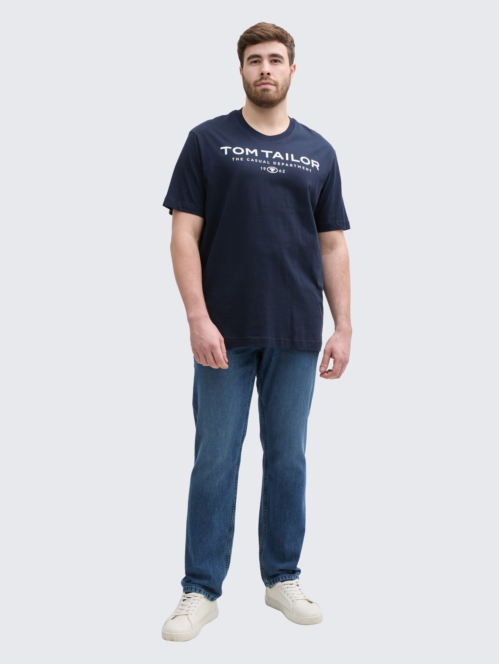 Plus Size - TTPLUS REGULAR Jeans - Used Mid Stone Blue Denim - Model-Vorderansicht