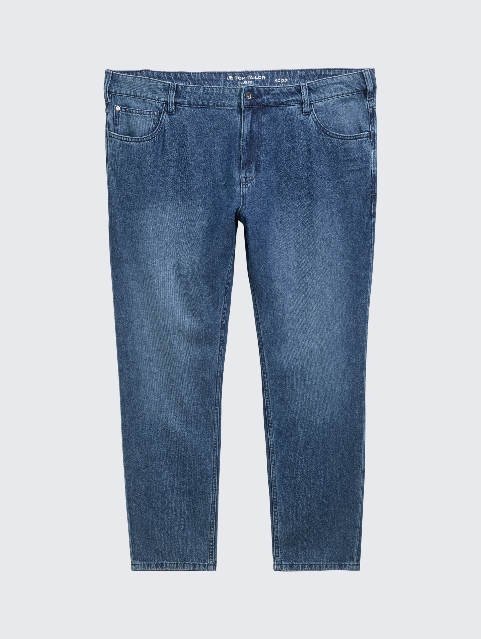 Plus Size - TTPLUS REGULAR Jeans - Used Mid Stone Blue Denim - Vorder-Produkt-Ansicht