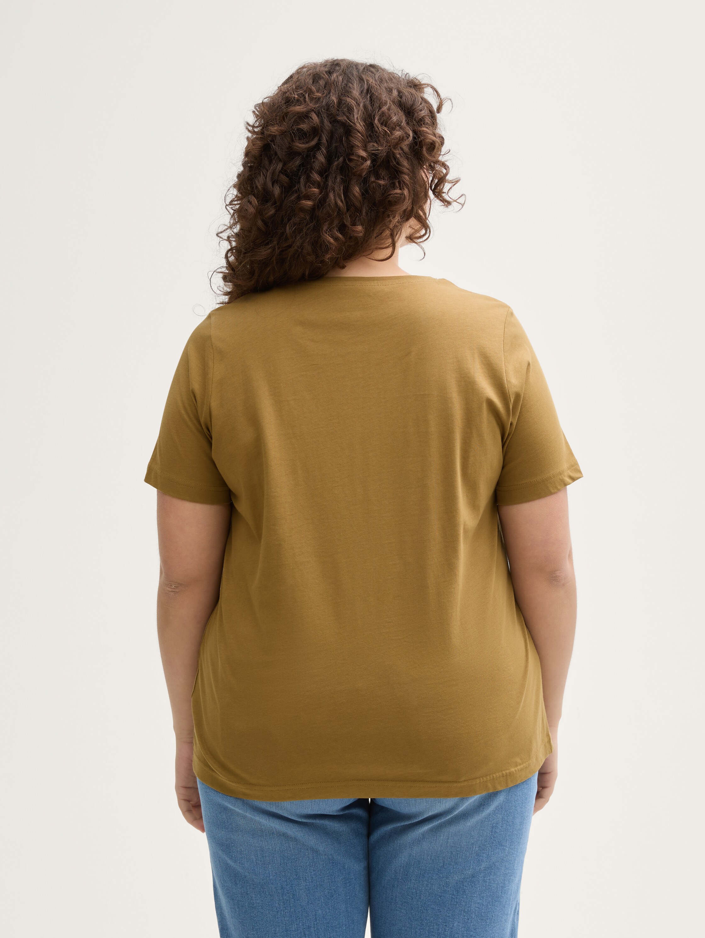 Plus Size - T-Shirt mit Print - nutria_olive - 